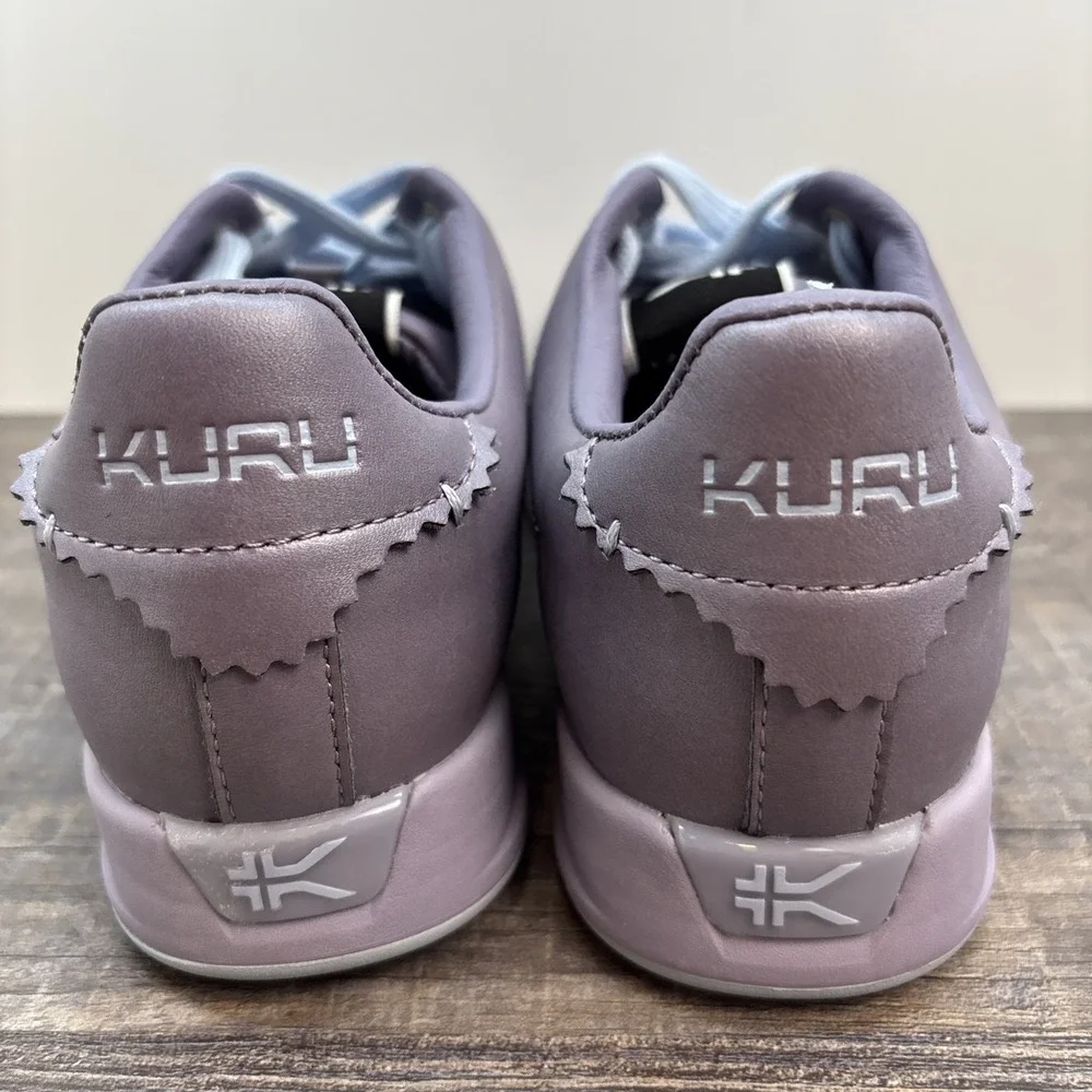 KURU Roam Women's 7.5 Classic Court Leather Sneaker Lilac Shimmer/Blue‎ Fog
